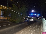 W Kamieńcu Ząbkowickim drzewo zawisło nad drogą i uszkodziło samochód