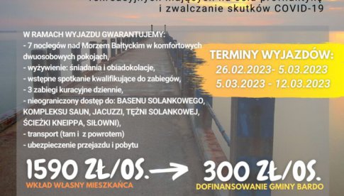 Wyjazdy rehabilitacyjno-rekreacyjne dla mieszkańców gminy Bardo