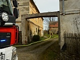 Pożar budynku gospodarczego w Topoli