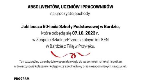 Jubileusz 50-lecia Szkoły Podstawowej w Bardzie