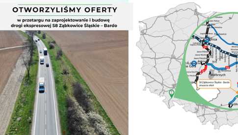Sześć firm złożyło oferty na zaprojektowanie i budowę drogi ekspresowej S8 Ząbkowice Śląskie – Bardo