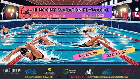 16.05, Ząbkowice Śląskie: III Nocny Maraton Pływacki